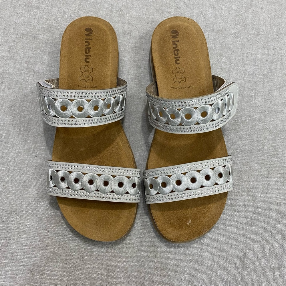 Inblu Vera Pelle, Women's Slip-on Sandals,Size 38/8 Grey